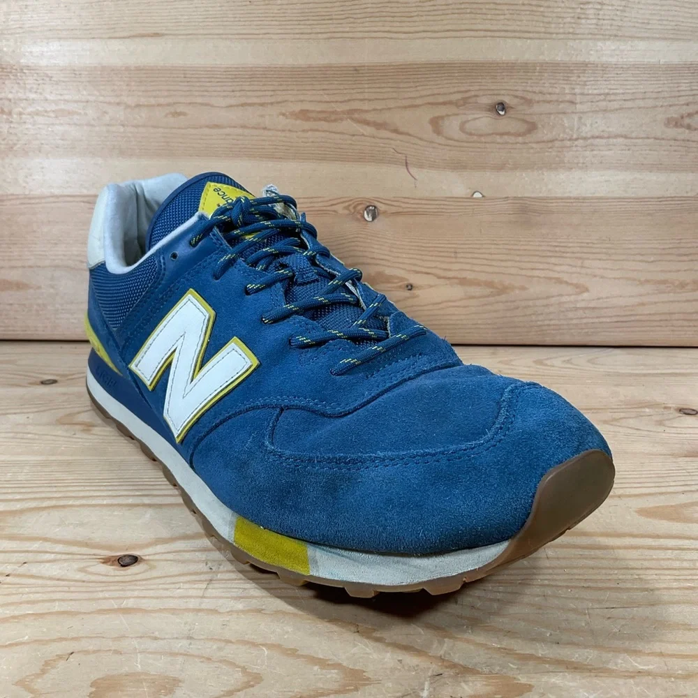 New Balance 574 Lifestyle Shoes Men’s 14 D Blue Yellow Gum Suede 2019 ML574JHP